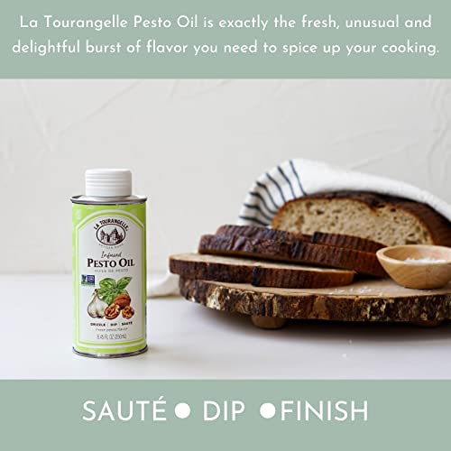 La Tourangelle, Pesto Infused Oil, Drizzle onto Pasta and Salads, Whisk in Seasonings for Easy Dipping Sauce, Vinaigrette, or Ma