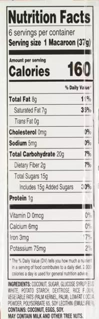 Belgian Chocolate Coconut Macaroons Jumbo 7.8Oz Pack, Real Cocoa - Chocolatey & Soft Chewy Drizzling - Kosher - Gluten Free
