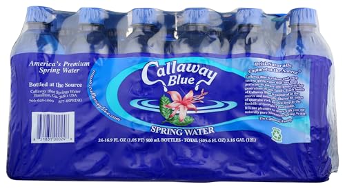 CALLAWAY BLUE Spring Water, 0.5 Liter (Pack of 24)