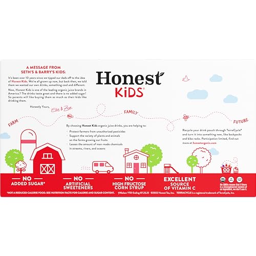 Honest Kids, Organic Super Fruit Punch, 6.75 Fl Oz Pouches, 8 Pack