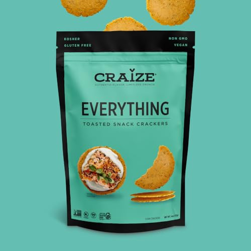 Craize Everything Crisps | Gluten Free, Vegan, Kosher, Toasted Corn Crackers | 6 pack, 4 oz each