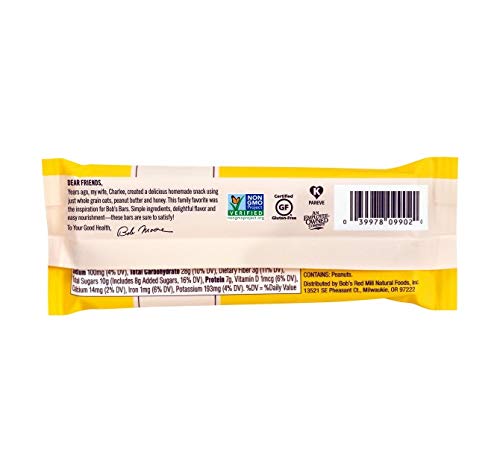 Bobs Red Mill Peanut Butter Banana & Oats Snack Bar - 1.76 Ounce (Pack of 1) - Gluten Free, Non-GMO, Whole Grain
