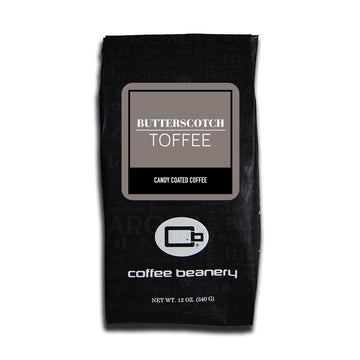 Butterscotch Toffee Flavored Coffee, Specialty Arabica Coffee, Medium Roast, 12 ounce, Coarse
