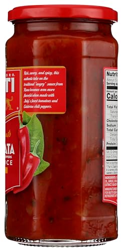 Mutti Arrabbiata Pasta Sauce, No Added Sugar, Vegan Friendly, Gluten Free & Non-GMO, 24 Ounce (Pack of 6)