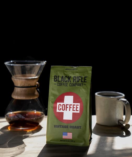 Black   Coffee Medium Roast Ground Coffee, Smooth Flavor with Citrus Notes, 12 Ounce Bag