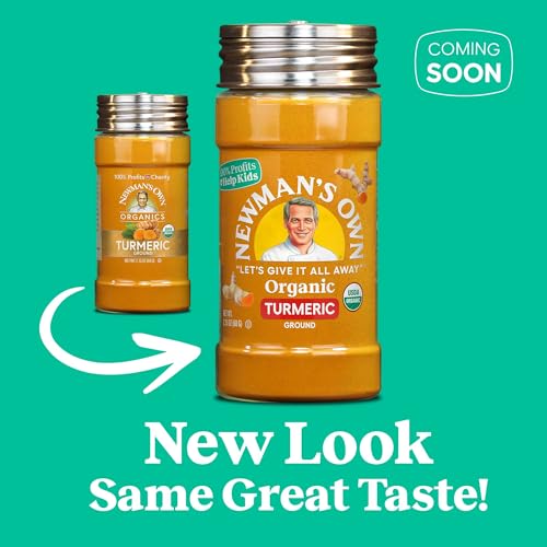 Newman's Own Organic Ground Turmeric; Golden Hue to Curries, Rice, Smoothies, USDA Organic Certified, Non-GMO, Kosher Certified,