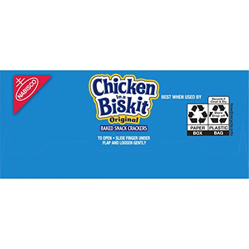 Chicken in a Biskit Original Baked Snack Crackers, Bulk Lunch Snacks, 6 - 7.5 oz Boxes