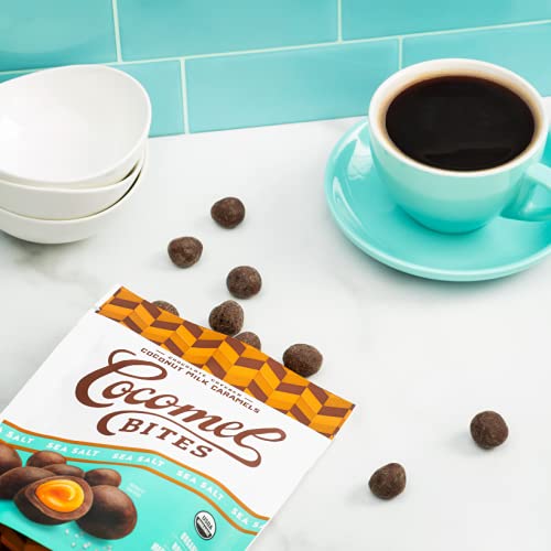 Cocomels Chocolate-Covered Sea Salt Coconut Milk Caramel Bites Organic Vegan Candy, Sea Salt, 3.5 Ounce (Pack Of 6)