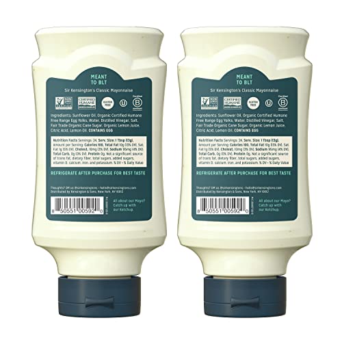 Sir Kensington s Mayonnaise Classic Mayo 2 Count Gluten Free Non- GMO Project Verified Shelf-Stable 12 oz (Pack of 2)