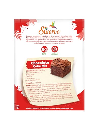 Swerve Sweets Chocolate Cake Mix - Case of 6 - 10.6 OZ(D0102HXP12U.)