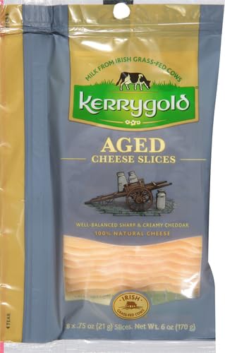 Kerrygold Grassfed Aged Irish Cheddar Slices, 6oz