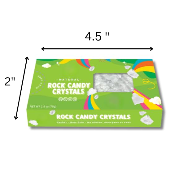 LYZAS SWEETS &   Large Rock Candy Crystal Gems - Pure White - 2.5 oz. Box
