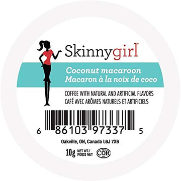 Skinnygirl Flavored Coffee Pods, Coconut Macaroon, Coconut Coffee, Single Serve Coffee For Keurig K Cups Machines, Hot Or Iced C