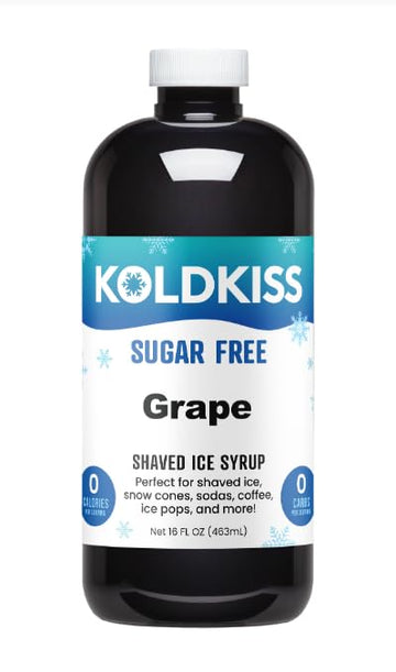 KoldKiss Sugar Free Grape Shaved Ice, Hawaiian Shaved Ice & Snow Cone Syrup - 16 Fl Oz Pints | Perfect for Parties, Milkshakes, 