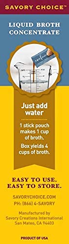 Savory Choice Seafood Broth Concentrate - 50 Packets (12G Each) - Gluten Free And Trans Fat Free