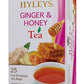 Hyleys Wellness Ginger & Honey Black Tea - Natural Digestive Support With Pure Ceylon Tea - 25 Tea Bags