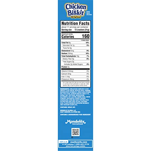 Chicken in a Biskit Original Baked Snack Crackers, Lunch Snacks, Family Size, 12 oz