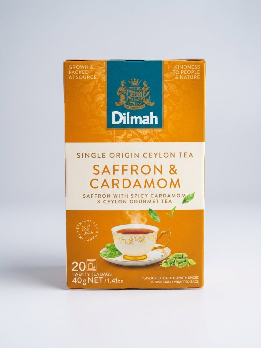 Dilmah Saffron & Cardamom Ceylon Tea 40g - 20 Individually Wrapped Bags