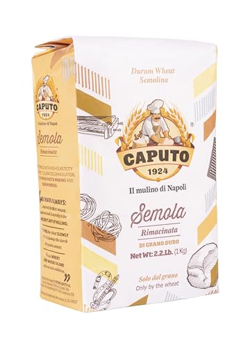 Antimo Caputo Semolina Flour 2.2 Lb (Pack Of 2) Bulk Italian Durum Semola Flour - All Natural Dough For Fresh Pasta