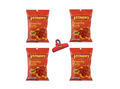 Vitner's Sizzlin' Hot Cheese Crunchy Curls - 4 Pack (3 oz each) - Chicago Original Snack Treats