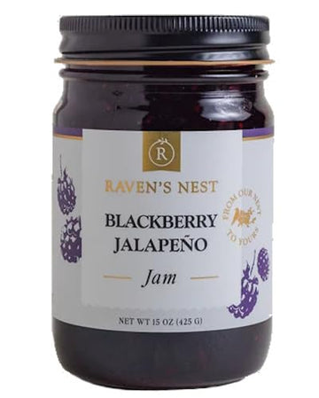 Raven'S Original Hot Pepper All Natural Jam - 15 Ounce Jar (Blackberry Jalapeno)