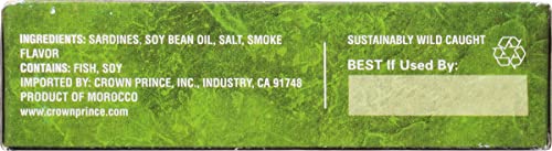 Crown Prince Sardines in Oil, 4.25-Ounce Cans (Pack of 12)