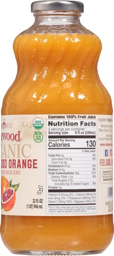 LAKEWOOD Organic Pure Blood Orange Juice, 32 FZ