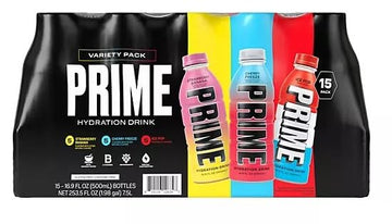 Prime Hydration Drink Variety Pack 2.0, 16.9 fl. oz., 15 pk.