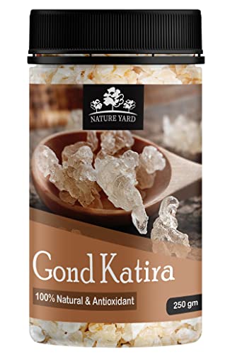 NATURE YARD Gond Katira Pure Organic (Edible gum) tragacanth Crystals - 250 Gm - 100% Natural Superfood with Cooling Properties 