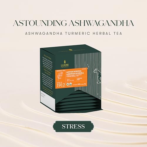 Luxmi Estates Astounding Ashwagandha Root Tea 15 Tea Bags (30Gm) Pack | Certified Usda Organic Herbal Eco-Conscious Tea Bags For