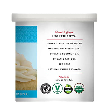 Miss Jones Baking Organic Buttercream Frosting, Perfect For Icing And Decorating, Vegan-Friendly: Vanilla (Pack Of 6)