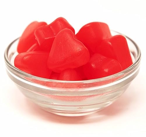 Queen City Candy Cave Red Chewy Cinnamon Hearts Gummy Candy - Jelly Cinnamon Hearts For Baking And Decorating (8 Oz)