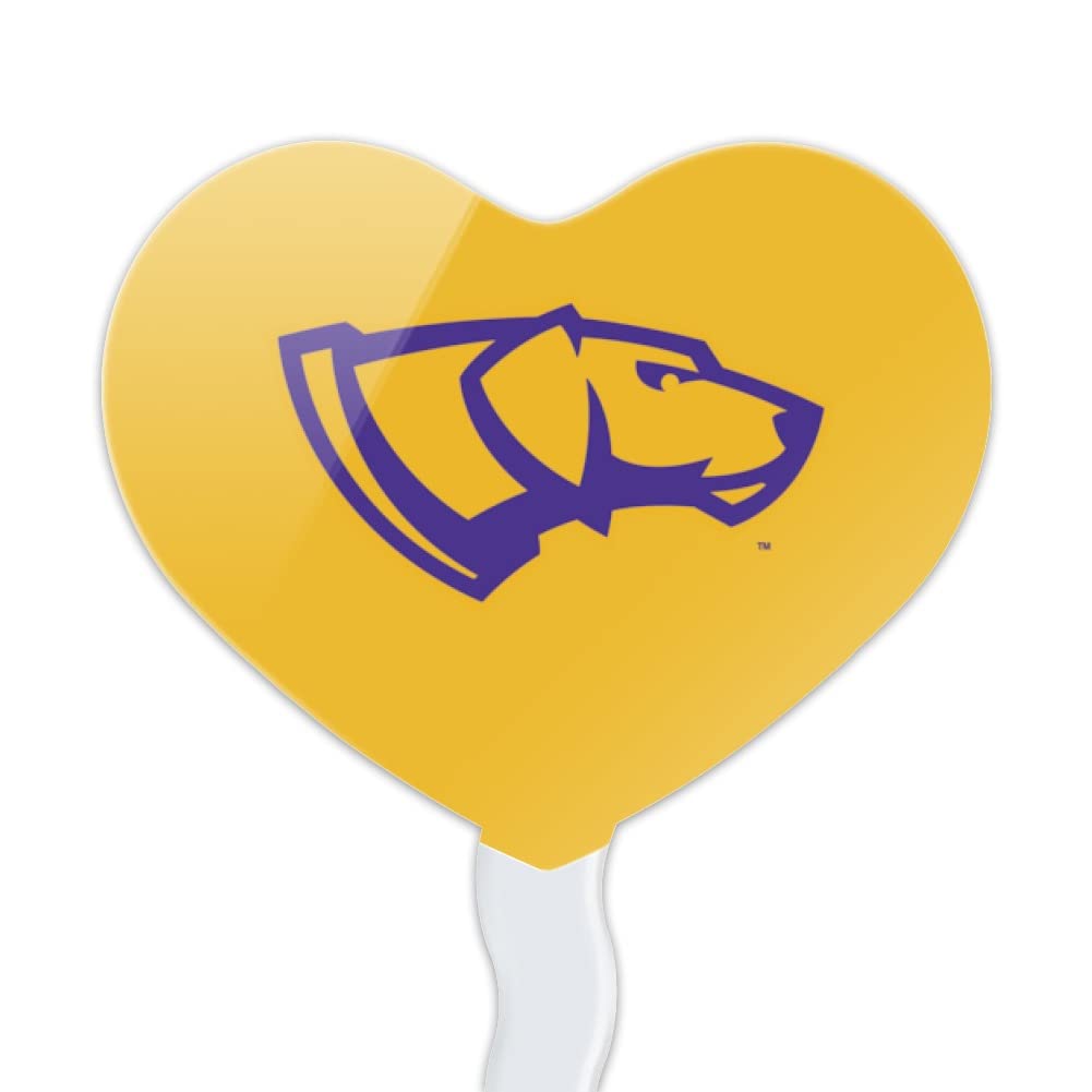 GRAPHICS & MORE Cupcake Picks Set of 6 - Acrylic, University of Wisconsin-Stevens Point Heart Love Design