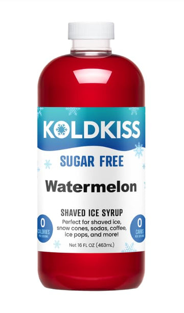 KoldKiss Sugar Free Watermelon Shaved Ice, Hawaiian Shaved Ice & Snow Cone Syrup - 16 Fl Oz Pints | Perfect for Parties, Milksha
