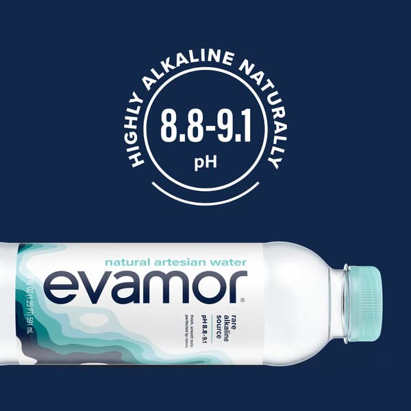 EVAMOR Artesian Bottled Water - Single Source, Naturally Alkaline and Full of Electrolytes for Hydration and Health, 64 Fl. Oz.