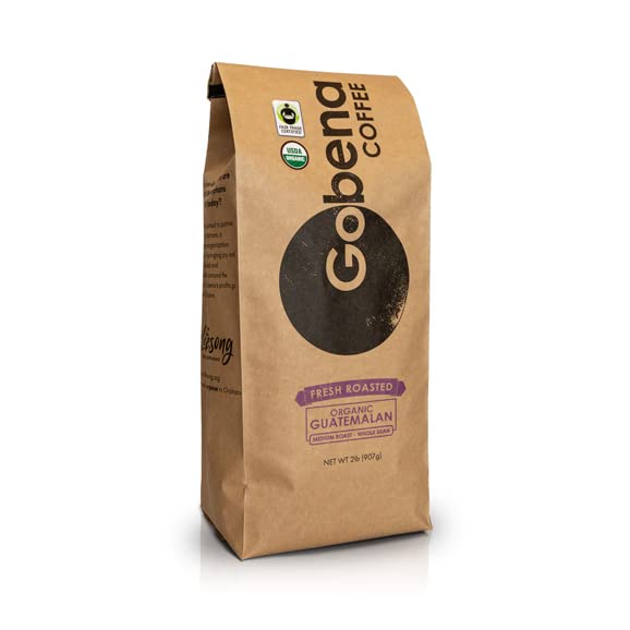 2Lb Fair Trade Organic Certified Guatemalan Whole Bean Medium Roast Coffee, 100% Arabica Specialty Coffee, 32 Ounces, 2 Pounds,
