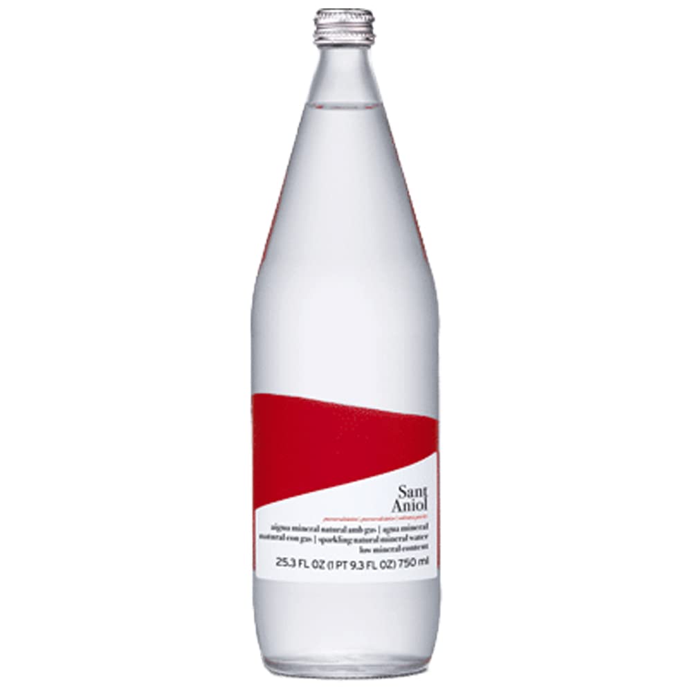 Sant Aniol Sparkling Natural Mineral Water - 750 ml - Pack of 15 Glass Bottles