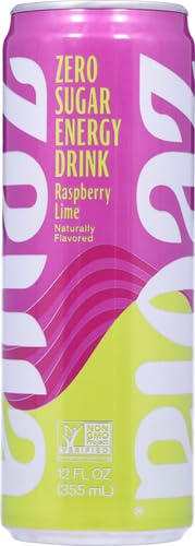 Zevia Energy Drink, Raspberry Lime Flavor, 12 Fl Oz Can, Pack of 1