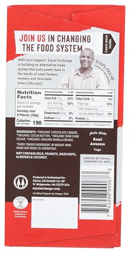 Equal Exchange - Organic & Fairly Traded Dark Chocolate Bar Total Eclipse 92% Cacao - 2.8 oz.