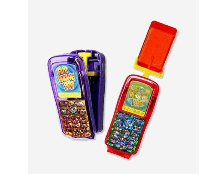 Kidsmania Flip Phone Pop Gift, Fun Phone Shaped Lollipops, Pack Of 3 (Colors May Vary) By Lyzas Sweets &
