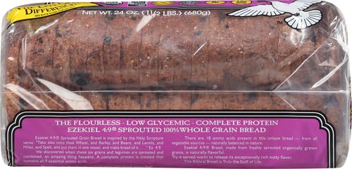Food For Life Flourless Sprouted Grain Bread, Cinnamon Raisin, 24 oz (Frozen)