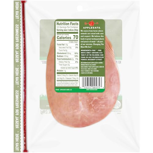 Applegate, Natural Uncured Honey Ham Sliced, 7oz