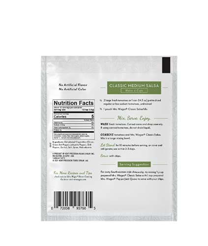 Mrs. Wages Medium Classic Salsa Seasoning Mix, .8 Oz Pouches (VALUE PACK of 12)