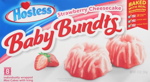 Hostess, Mini Cakes, Strawberry Cheesecake, 10 Ounce