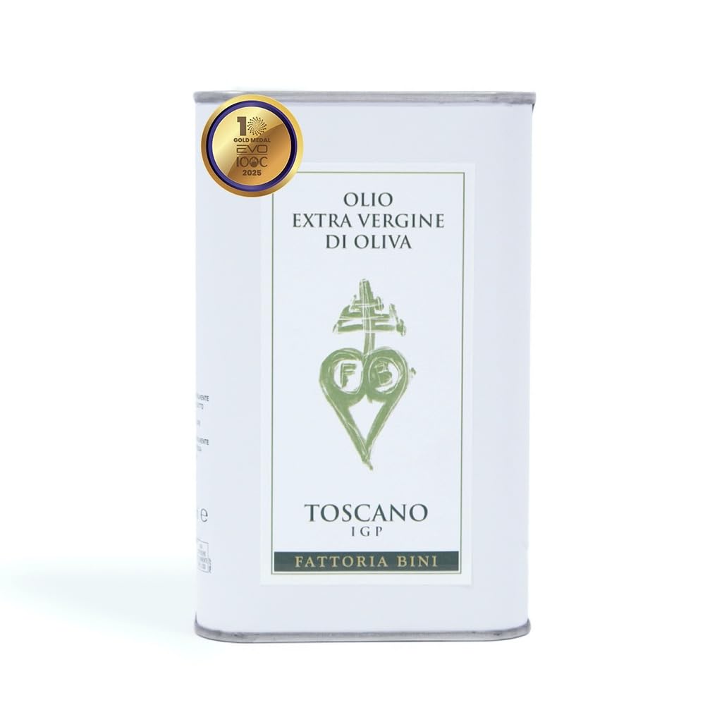 Fattoria Bini Extra Virgin Olive Oil, Polyphenol Rich, 16.9 Fl Oz, Golden Green, Early Harvest 2024-2025, No Pesticides
