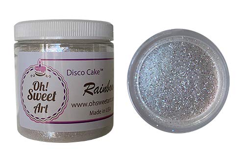 Oh! Sweet Art Disco Cake Decorating Dust, Rainbow, 4 Ounces