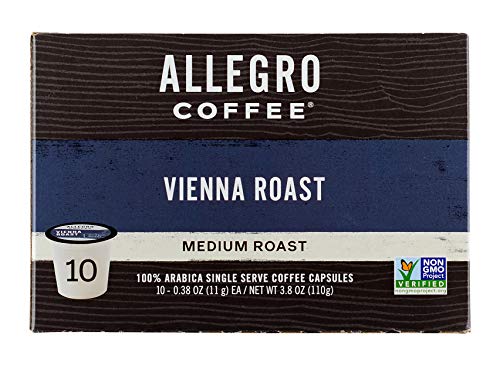 Allegro Coffee, Coffee Vienna Roast Pods 10 Count, 3.8 Ounce