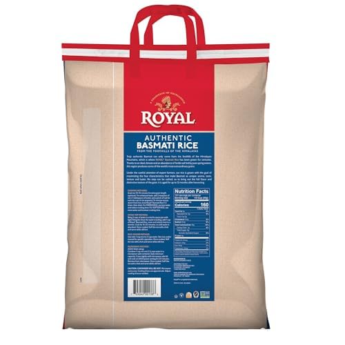 Royal Authentic Basmati Rice, 15 Pound Bag, White, Premium Quality Long Grain Rice