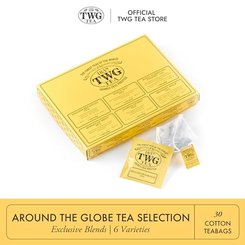 Twg Tea | Around The Globe S | 6 Varieties | Limited Availability Tea Blends | 30 Hand Sewn Cotton Teabags | Gift Set