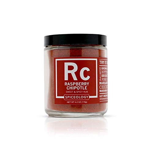 Spiceology - Raspberry Chipotle Sweet & Spicy All-Purpose BBQ Seasoning Spice Rub - Use on: Ribs, Pork, Bacon or Chicken - 4.2 o